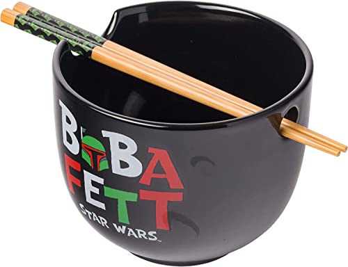 Silver Buffalo Star Wars Boba Fett Ramen Nudel-Reisschale mit Essstäbchen, mikrowellengeeignet, 590 ml von Silver Buffalo