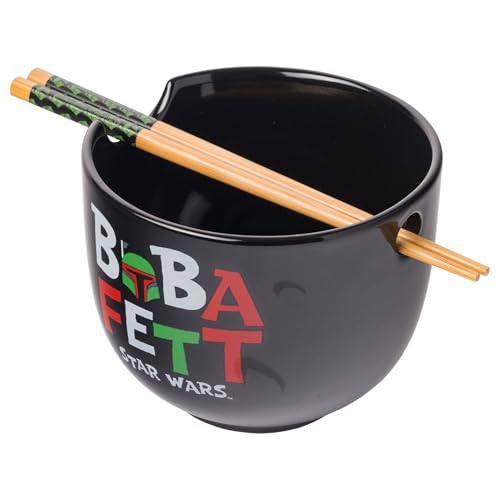Silver Buffalo Star Wars Boba Fett Ramen Nudel-Reisschale mit Essstäbchen, mikrowellengeeignet, 590 ml von Silver Buffalo