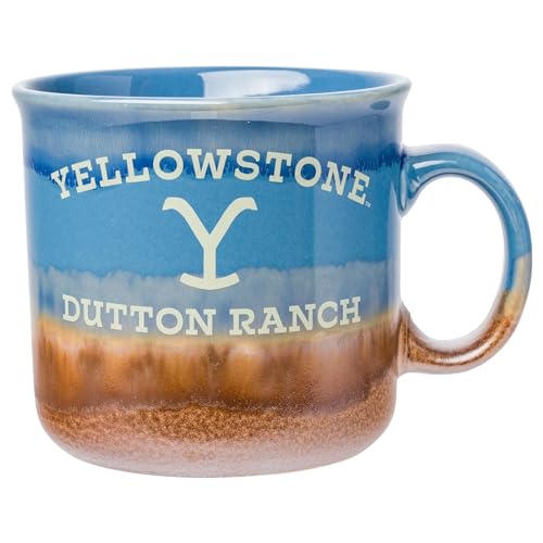 Silver Buffalo Yellowstone Dutton Ranch Keramiktasse mit reaktiver Glasur, 590 ml von Silver Buffalo