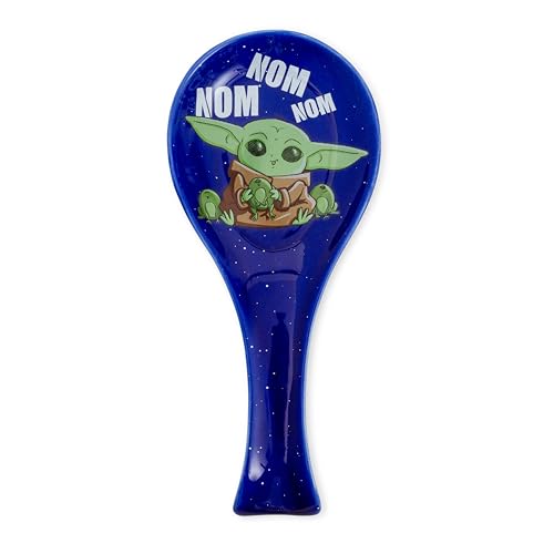Star Wars: The Mandalorian Grogu "Nom Nom Nom" Keramik-Löffelablage | Küchenorganizer für Utensilien, um die Arbeitsplatte sauber zu halten von Silver Buffalo