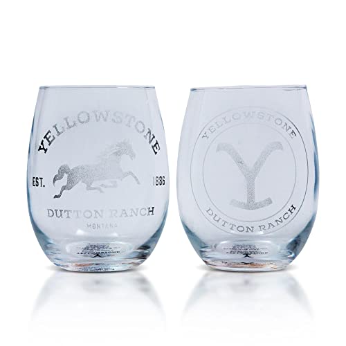 Toynk Yellowstone Dutton Ranch Weingläser ohne Stiel, 590 ml, 2 Stück von Silver Buffalo