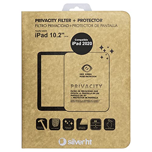 Silver HT - Sichtschutz-Filter Displayschutzfolie für iPad 2019 und 200 10,2". Einfach anzubringen und blasenfrei von Silver HT