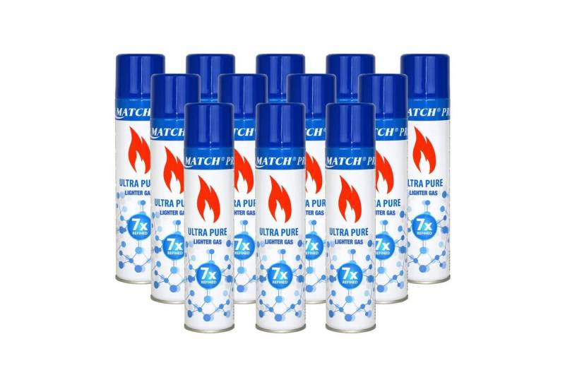 Silver Match Feuerzeug Feuerzeuggas Ultra Pure (12-St), Butangas, Flammbierbrenner, Feuerzeuge, Nachfüllgas von Silver Match