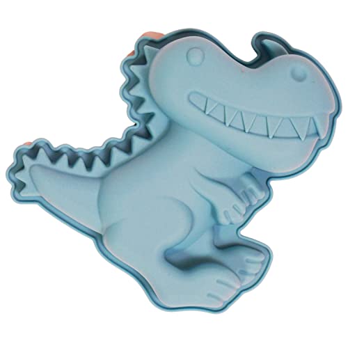 Silver-Stage Dino Backform blau Dinosaurier Kuchenform für backen Kindergeburtstag Silikonform für Kuchen Eis Schokolade Brot Dessert Pudding BPA Free BPA Frei von Silver-Stage