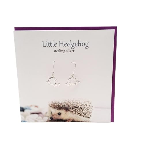 Silver Studio Schottland Super süße kleine Igel Sterling Silber Dangle Drop Ohrringe Karte & Geschenkset von Silver Studio