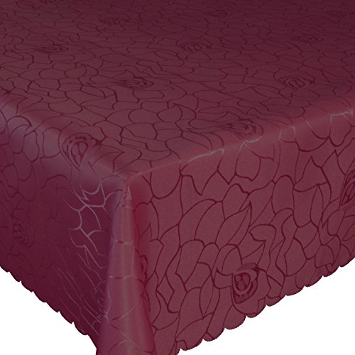 Silver Damast Tischdecke 110x110 cm Tischtuch Tischwäsche Tafeltuch Jacquard Eckig Bordeaux von Silver