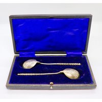 1894 Silberne Niello Löffel von SilverAntiquesPlus