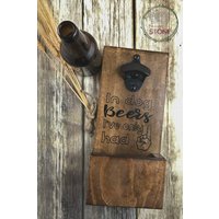 Geschenk Für Bier - Und Hundeliebhaber. Geburtstagsgeschenk Ihn. Rustikaler Mann Höhlen Dekor. Best Boss Ever Geschenkidee. Flaschenöffner Aus Holz von SilverBirchandStone