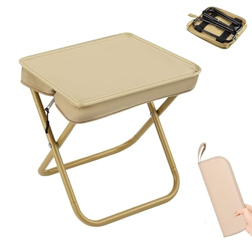 SilverChry Klapphocker, Camping Hocker, Hocker Klappbar, Tragbarer Teleskophocker - Hochwertiges Oxford-gewebe & Stahl, für Camping,Garten, Angeln, Wandern, Reisen, Grillen, Maximale Traglast 180KG von SilverChry