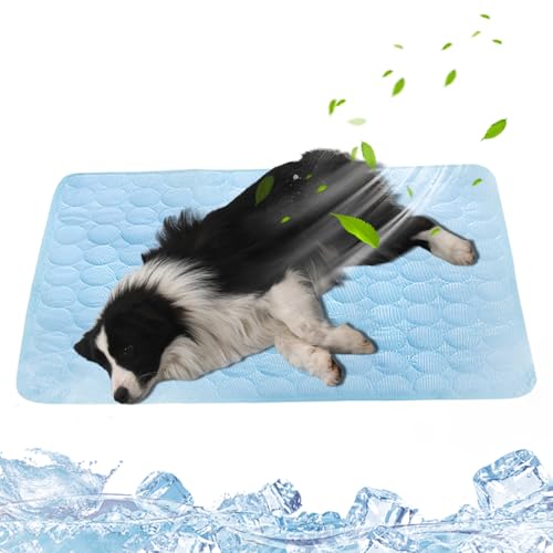 SilverChry Kühlmatte Für Hunde 97 * 68 cm, Kühldecke Hund, Kühlmatte Katze, Ungiftige Kühlpads für Haustiere, Waschbare Kühlmatte Für Haustiere, Kann im Innen- und Außenbereich Verwendet Werden von SilverChry
