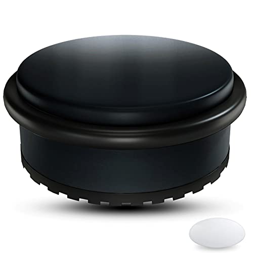 SilverRack® Türstopper Edelstahl Schwarz [1 Stück] + 1 extra Wand Türstopper - Premium Tür Stopper ohne Bohren 1,1kg - Schwerer Türstopper Boden - 10x4,5cm Door Stopper von SilverRack