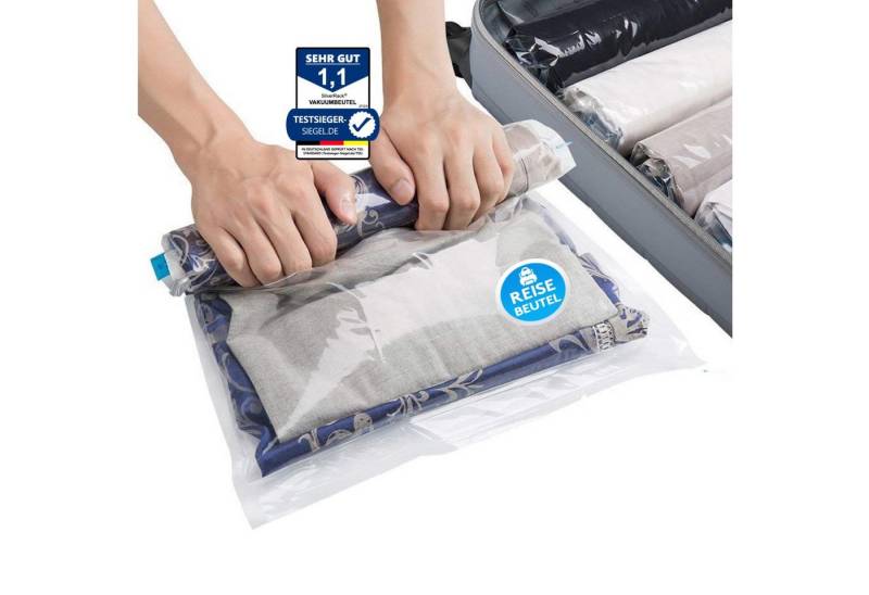SilverRack Vakuumierbeutel Reise zum Rollen [8 Stück] in (50x70 cm), Praktische Kompressionsbeutel - Wiederverwendbar Reise von SilverRack