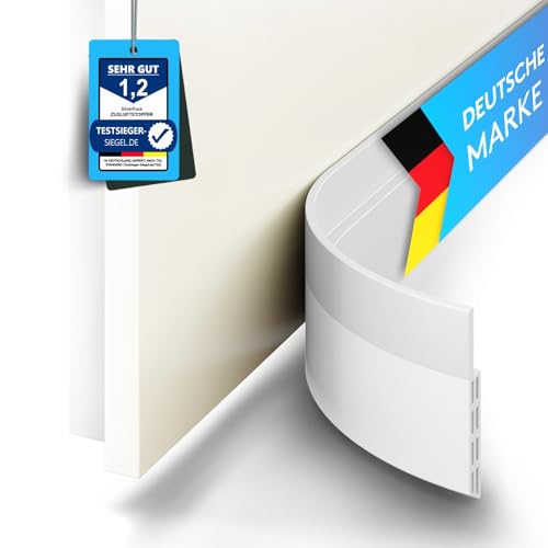 SilverRack Zugluftstopper für Türen Weiß [1 x 2m] - Zuschneidbare Türdichtung selbstklebend - Türdichtung unten - Gummilippe Tür Dichtung Zugluft - Tür Windschutz, Schallschutz & Kälteschutz von SilverRack