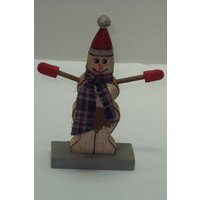 Lady Schneemann-Handmade Schneemann-Handgeschnitzte Schneemann-Schneemann Sammler-Holz Lady-Weihnachten Schneemann von SilverStarTrader
