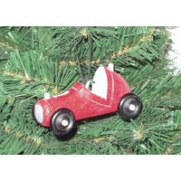 Original Handgeschnitztes Holz Rot Lackiertes Rennauto Weihnachtsverzierung Original Handgeschnitztes Holz Rot Lackiertes Rennauto Weihnachtsverzierung von SilverStarTrader