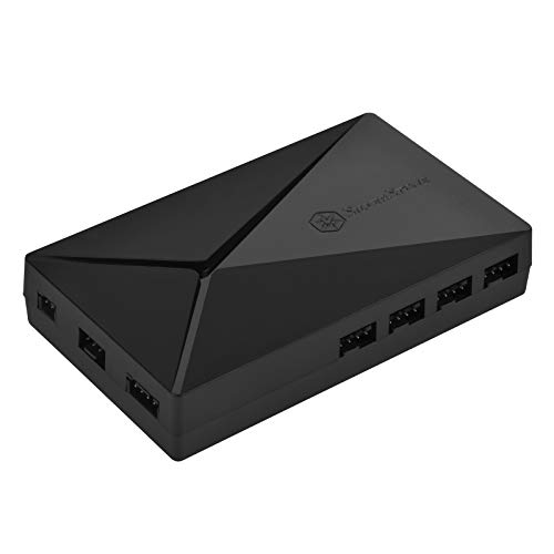 SilverStone SST-LSB02-E - Multifunktions-Steuerbox für addressierbar RGB LED mit Fernbedienung. Steuert adressierbare RGB-LEDs, Lüftergeschwindigkeit, Temperaturerkennung und ferngesteuertes Ein- und Ausschalten des PC-Computers. von SilverStone