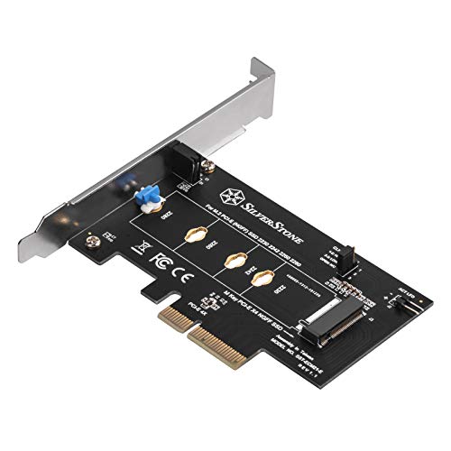 SilverStone Technology SST-ECM21-E - PCI-E Erweiterungskarte PCI-E x4 zu M.2 (NGFF), schraubenloses Design, unterstützt PCI-E Gen. 4 71151 von SilverStone Technology
