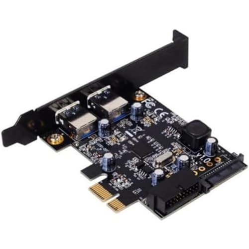 SilverStone SST-EC04-E - USB 3.0 PCI-E Erweiterungskarte, 15 pin SATA Stromanschluss, 1x USB 3.0 20-pin intern + 2x USB 3.0 externe Anschlüsse (Typ A) von SilverStone Technology