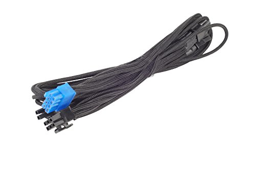 SilverStone SST-PP06B-2PCIE70 - Netzteilkabel 70cm 2x PCI-E-8pin(6+2) gesleevt, schwatz von SilverStone