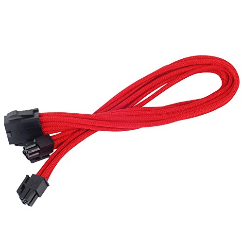 SilverStone SST-PP07-EPS8R - Netzteil-Verlängerungskabel 30cm EPS 8pin auf EPS/ATX 4+4pin, rot von SilverStone