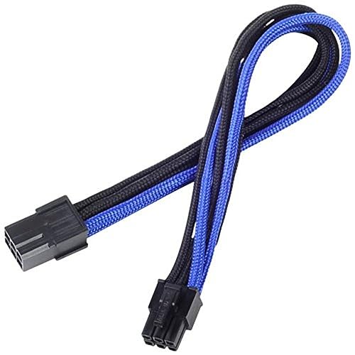 SilverStone SST-PP07-IDE6BA - Netzteil-Verlängerungskable 25cm 6pin auf PCI-E 6pin, schwarz/blau von SilverStone