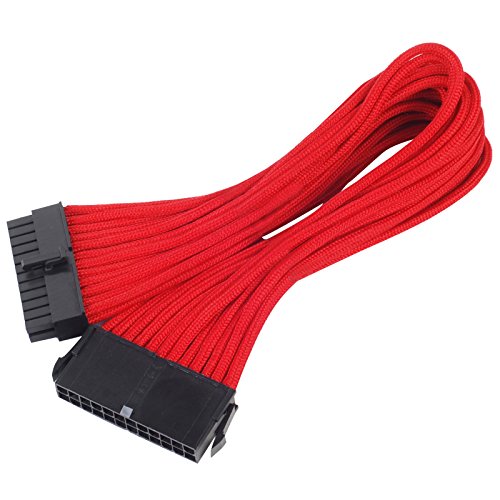 SilverStone SST-PP07-MBR - Netzteil-Verlängerungskabel 30cm Motherboard 24pin auf 24pin, rot von SilverStone