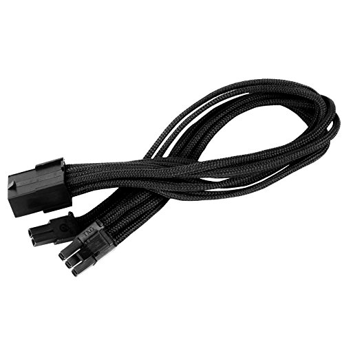 SilverStone SST-PP07-PCIB - Netzteil-Verlängerungskabel 25cm 8pin auf PCI-E 6+2pin, schwarz von SilverStone