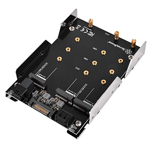 Silverstone SST-SDP12 - 3.5 Zoll für 2x M.2 SATA und 1x M.2 NVMe SSD Mounting Adapter Bracket von SilverStone
