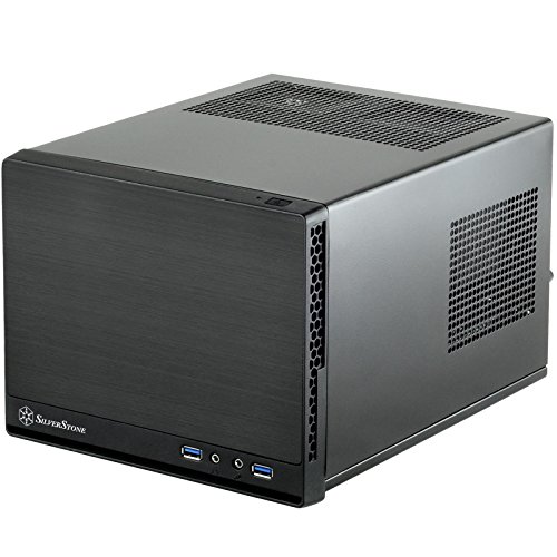 SilverStone SST-SG13B-Q - Sugo Mini-ITX kompaktes Cube Gehäuse, Plastik-Frontblende mit Faux-Aluminium-Oberfläche, schwarz von SilverStone