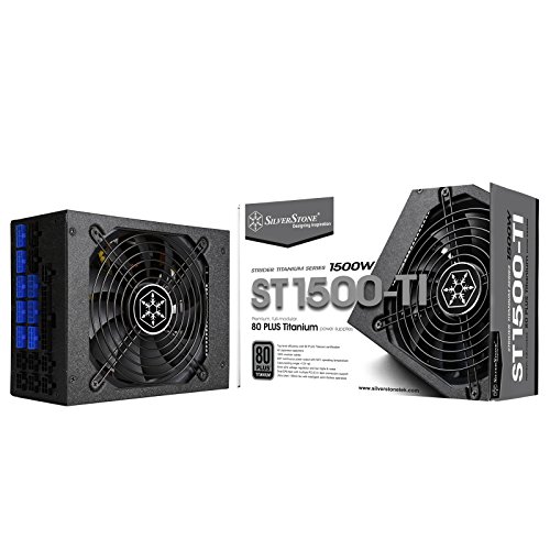 SilverStone SST-ST1500-TI - Strider Titanium Serie, 1500W 80 Plus Titanium ATX flüsterleises PC-Netzteil mit 135 mm-Lüfter, 100% modular von SilverStone Technology