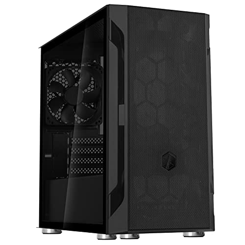 SilverStone Technology FARA H1M, Micro-ATX, Stahlgitter, Hartglas-Seitenblende, Kunststoff, Stahlgehäuse, 120mm x 1 Lüfter enthalten, SST-FAH1MB-G von SilverStone Technology