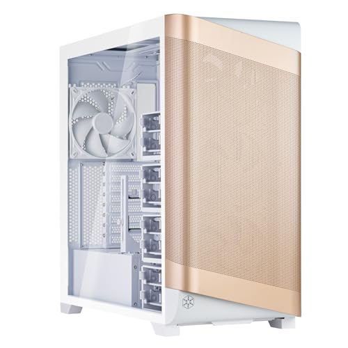 SilverStone Technology SETA A2 EIN wahrhaft starker Luftstrom: außergewöhnlich vielseitiges Mid-Tower-Gehäuse, Roségold, Weiß, SST-SEA2Y-GWG von SilverStone