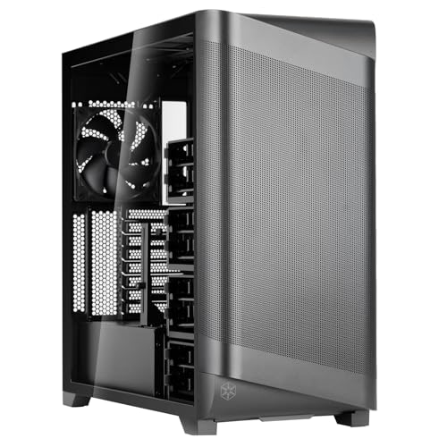 SilverStone Technology SETA A2 EIN wahrhaft starker Luftstrom: außergewöhnlich vielseitiges Mid-Tower-Gehäuse, Schwarz, SST-SEA2Y-BG von SilverStone Technology