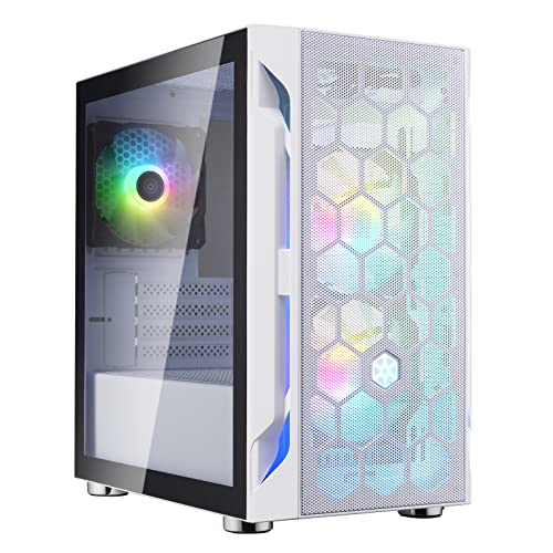 SilverStone Technology SST-FAH1MW-PRO - Fara H1M Micro-ATX Gaming Computer Chassis mit ARGB-Beleuchtung, Weiss, weiß von SilverStone Technology