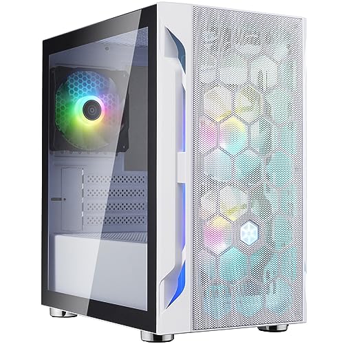 SilverStone Technology FARA H1M PRO- Fara H1M Micro-ATX Gaming Computer Chassis mit ARGB-Beleuchtung, Weiss, weiß, SST-FAH1MW-PRO von SilverStone Technology