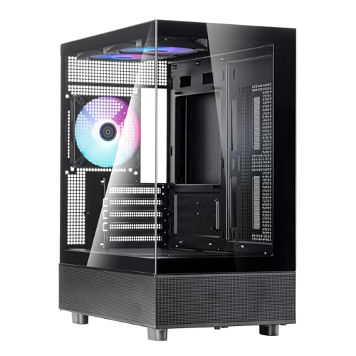 SilverStone Technology SST-LD04-B-ARGB - Lucid Serie, Panorama-Micro-ATX-Gehäuse mit beachtlichem 270°-Sichtfeld von SilverStone