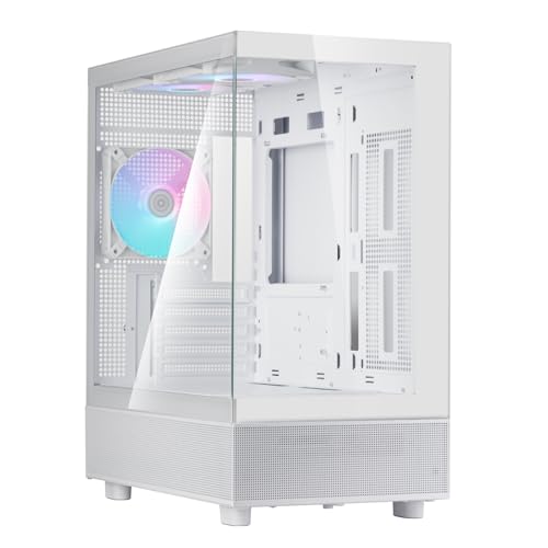 SilverStone Technology SST-LD04-W-ARGB - Lucid Serie, Panorama-Micro-ATX-Gehäuse mit beachtlichem 270°-Sichtfeld von SilverStone