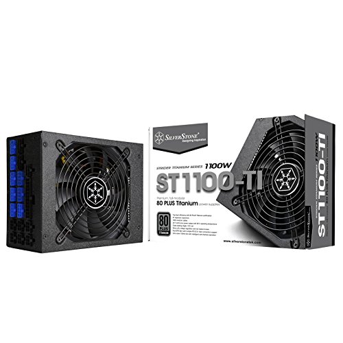 SilverStone Technology ST1100-TI v1.1, Strider Titanium Serie, 1100W 80 Plus Titanium ATX flüsterleises PC-Netzteil mit 135 mm-Lüfter, 100% modular, SST-ST1100-TI v1.1 von SilverStone Technology