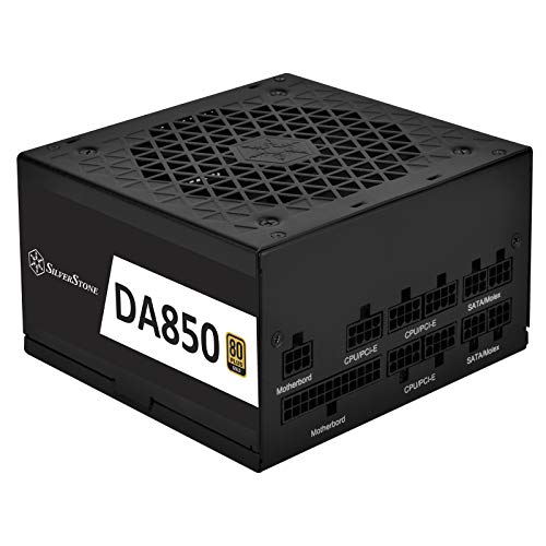 Silverstone SST-DA850-G - Vollständig modulares 80-Plus-Gold-ATX-Netzteil mit 850 W, Geräuscharmer (Mind. 18 dBA) 120-mm-Lüfter von SilverStone Technology