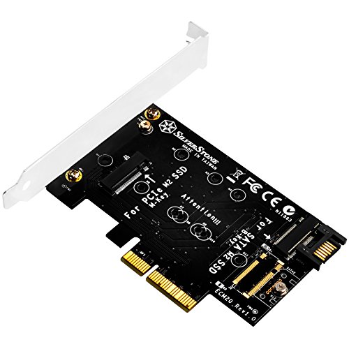 SilverStone SST-ECM20 - PCI-E Erweiterungskarte 1x PCI-E x4 zu M.2 (NGFF) und 1x SATA zu M.2 von SilverStone
