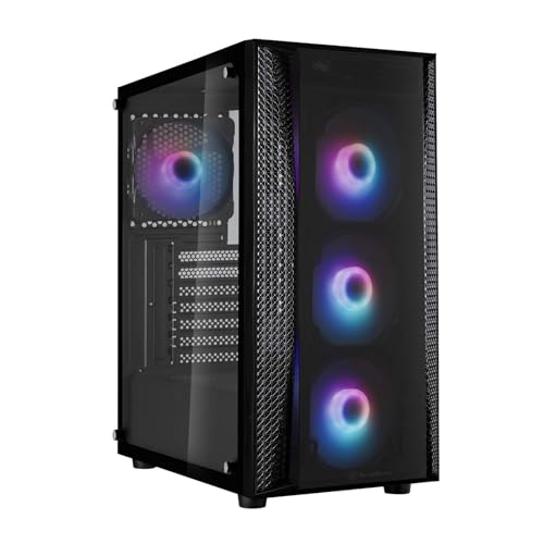 Silverstone SST-FAB1-PRO - FARA Tower ATX Gaming Computer Gehäuse, Elegantes Zuluftdesign, Seitenteil aus gehärtetem Glas, 4X 120-mm-ARGB-Lüfter + ARGB Controller, schwarz von SilverStone