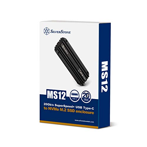 SilverStone Technology MS12, Aktuelle USB-3.2-Gen-2x2-Schnittstelle mit SuperSpeed+-Übertragungsrate bis 20Gbps, SST-MS12, schwarz von SilverStone Technology