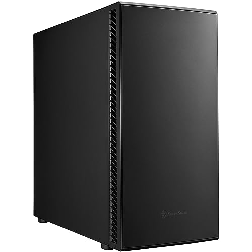 SilverStone Technology SST-SEQ1B - SETA Lautloses Mid-Tower-Gehäuse mit Schalldichtung, unterstützt Motherboards bis SSI-EEB, Schwarz von SilverStone