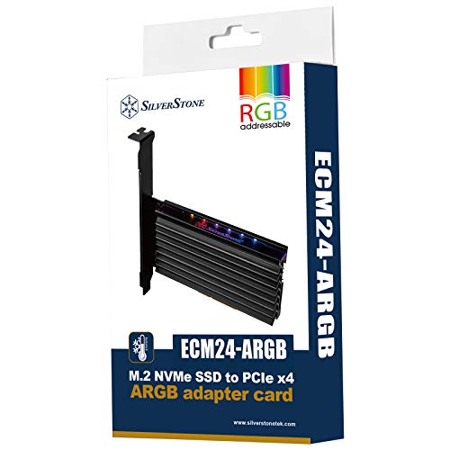 SilverStone SST-ECM24-ARGB - PCI-E Gen4 Erweiterungskarte zu M.2 (NGFF) - mit Kühler, ARGB von SilverStone