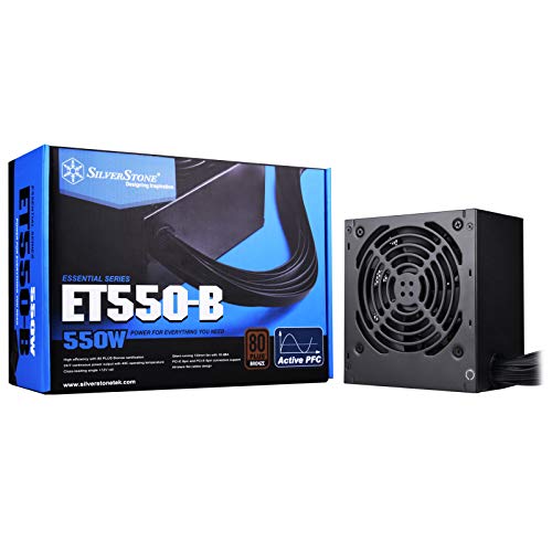 Silverstone SST-ET550-B v 1.2 - Strider Essential Serie, 550W 80 Plus Bronze ATX flüsterleises PC-Netzteil mit 120mm-Lüfter von SilverStone Technology