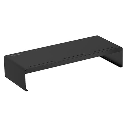 Silverstone SST-MR03, Monitorständer mit abnehmbarem Handyhalter, Kopfhörerhalter und Ablagefach, kann der MR03 bis zu 20 kg tragen, Schwarz von SilverStone Technology