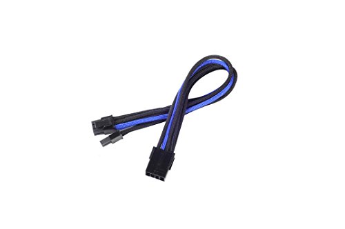 SilverStone SST-PP07-PCIBA - Netzteil-Verlängerungskabel 25cm 8pin auf PCI-E 6+2pin, schwarz/blau von SilverStone Technology