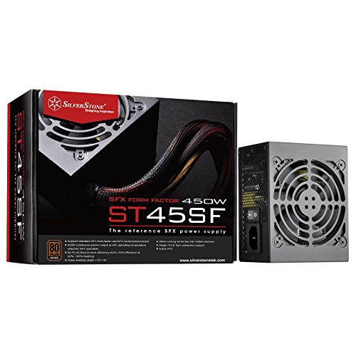 Silverstone SST-ST45SF-G v 2.0 - SFX Serie, 450W 80 Plus Gold flüsterleises PC-Netzteil mit 80 mm-Lüfter, 100% modular von SilverStone Technology