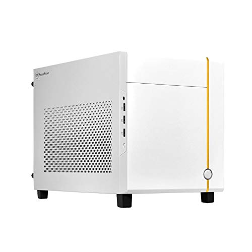 SilverStone Technology SUGO 14, Weiß, Mini-ITX-Würfelchassis, Unterstützt Grafikkarten in voller Länge für 3 Steckplätze/ATX PSU / 240mm AIO, 4 abnehmbaren Blenden, SST-SG14W von SilverStone