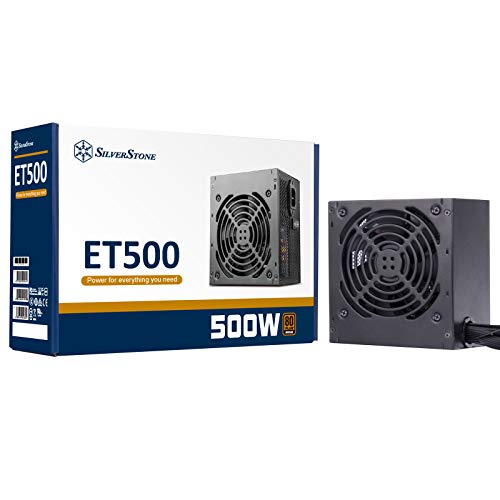 Silverstone SST-ET500-B - Strider Essential Serie, 500W 80 Plus Bronze ATX flüsterleises PC-Netzteil mit 120mm-Lüfter, 8- und 6-polige PCIe-Anschlüsse von SilverStone
